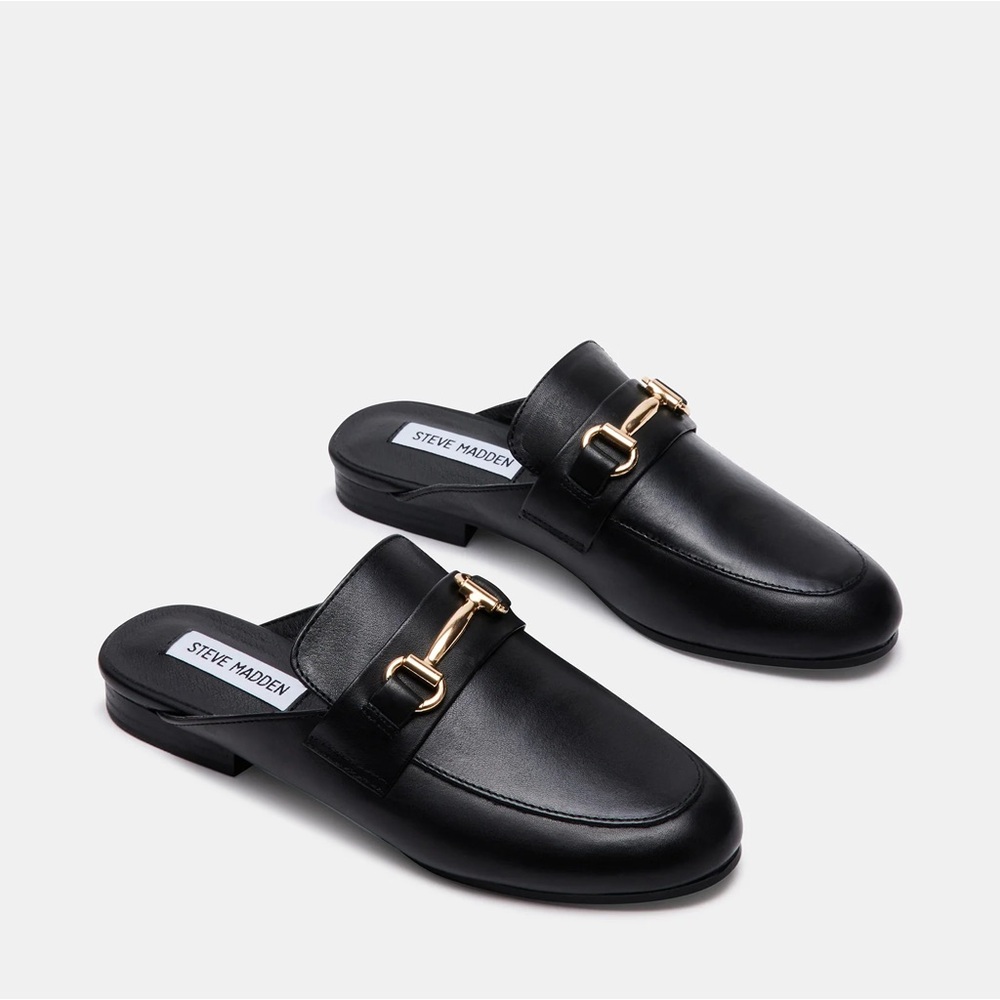 Steve Madden Black Leather Mule